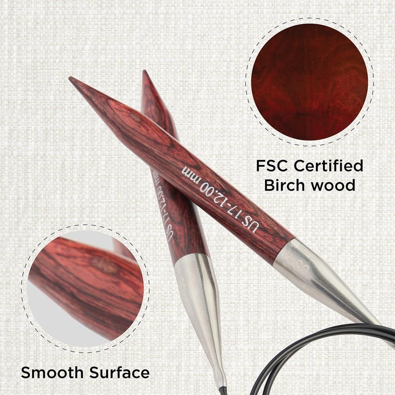 Knit Pro Dreamz Fixed Circular Needles 16" (40cm) | US Size 17 (12mm) - Image 2